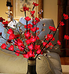Electric Red Plum Flowers 60 Bulbs 20 Inch Tall